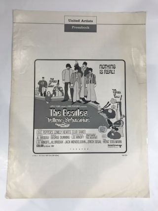 Yellow Submarine Pressbook Complete 1968 8 Pages 13x18 Movie Poster Beatles 1267