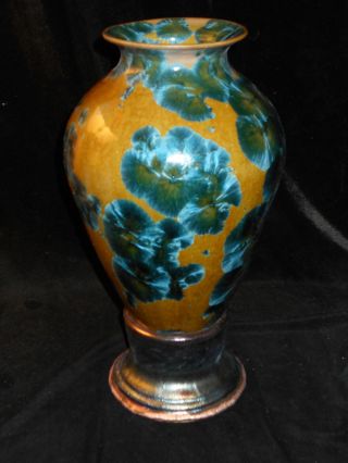 Paul Brown Porcelain Pottery,  Crystalline Glaze,  Hand Thrown Vase,  Fine Art