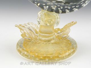 Vintage Murano Italy Art Glass GOLD FLECK LARGE TROPICAL PARADISE BIRD PHEASANT 3