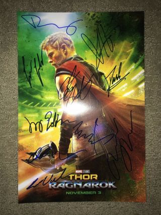 Thor: Ragnarok Cast Signed Poster 8x12 W/