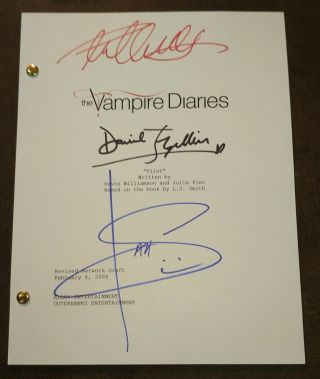 Ian Somerhalder,  Paul Wesley & Daniel Gillies Signed Vampire Diaries Script