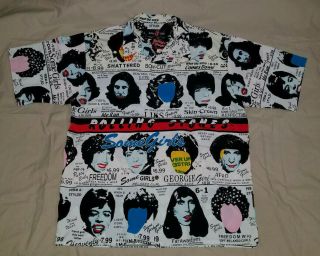 Nwt Vintage The Rolling Stones Some Girls Lp Art Dragonfly Button Shirt 2xl
