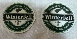 Game Of Thrones Final Season Rare Winterfell " Beer Logo " Stickers.  Collectable