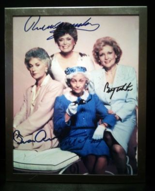 Rare Authentic 8x10 Golden Girls Cast Autographed Photo Signed By All 4 Ladies