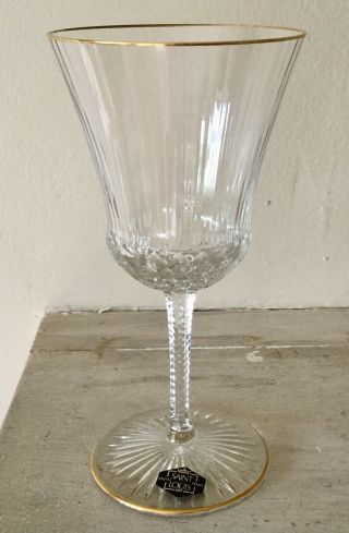 Saint St Louis Crystal 7 " Continental Water Goblet Apollo Gold W/tags - List $285