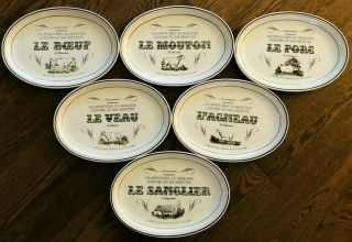 Complete Set Of Gien Plates / Platters " Adventures Of The Butcher " 11 Plates