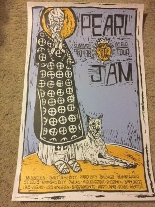 Pearl Jam 1998 Brisbane,  Australia Concert Poster - Rare