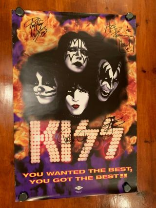 Kiss Autographed You Wanted The Best.  Double - Sided Poster 1996 Promo 24x36