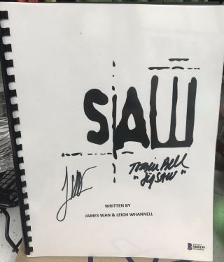 Tobin Bell & James Wan Signed Saw Script Beckett Autograph Bas