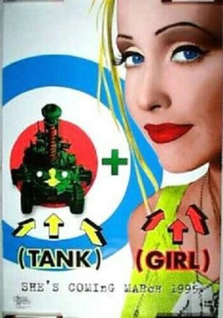 Tank Girl Rare Advance 2/s Rolled Movie Poster Double Sided 1995