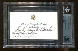 Shirley Temple Black Signed Business Card Autographed Film Star Beckett Bas