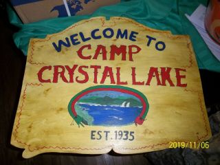 Welcome To Camp Crystal Lake Sign,  Large Vhs 1981 Friday The 13th 13 Decor Camp