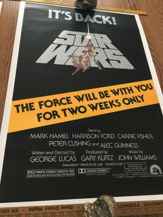 Star Wars “it’s Back” Movie Poster — 1977 27x41