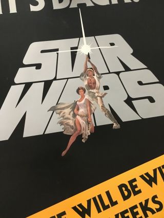 Star Wars “It’s Back” Movie Poster — 1977 27X41 2