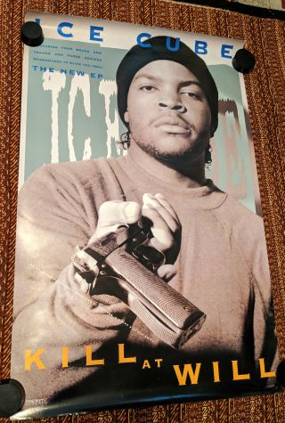 Big Vintage Promo West Coast Poster - Ice Cube - Kill At Will Priority Ex Og
