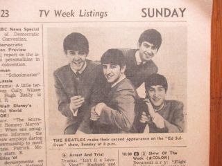 1964 Lancaster Pa Tv Week (the Beatles/vic Damone/the King Sisters/stanley Deen