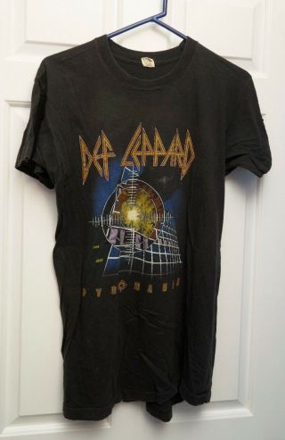 Real Vintage Def Leppard Pyromania1983 Rock Til You Drop Live Concert T - Shirt