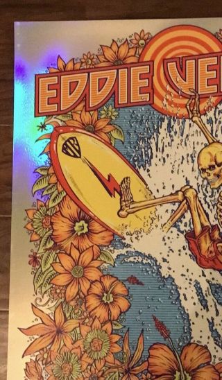 Eddie Vedder Ohana Festival 2018 Foil Variant Official Concert Poster Pearl Jam 2