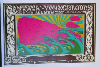Bg173 - Op1 Santana Youngbloods Fillmore Concert Poster Bill Graham