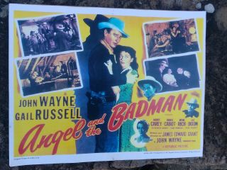 John Wayne " Angel And The Badman " 1947 Lobby Card Republic Pictures