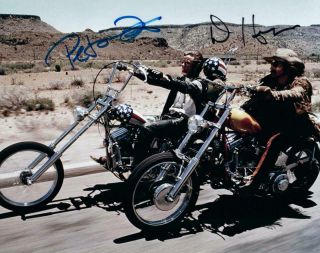 Easy Rider Dennis Hopper Peter Fonda Signed 8x10 Autographed Photo,