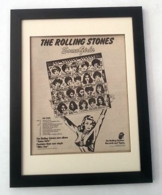 Rolling Stones Some Girls Us Tour 1978 Poster Ad Framed Fast World Ship