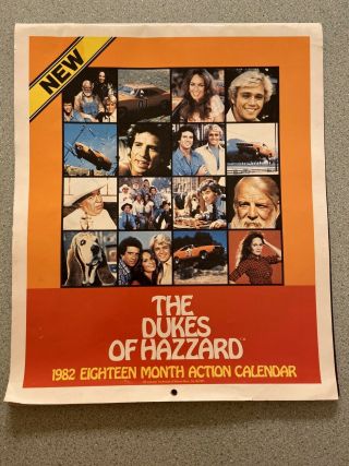 The Dukes Of Hazzard 1982 Eighteen Month Action Calendar - See Photos - Vintage