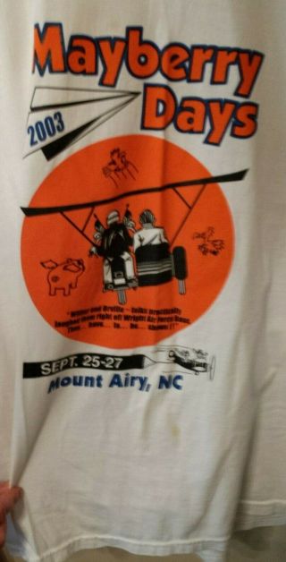 2003 Mayberry Days Festival Andy Griffith Mount Airy N.  C.  Hanes T - Shirt 2xl Rare
