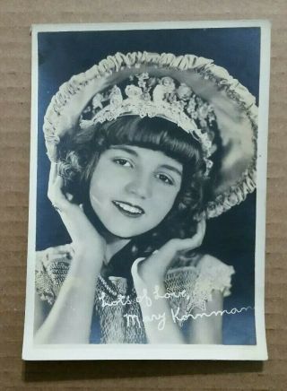 Mary Kornman (actress) Signed Promo Photo,  Vintage 1927