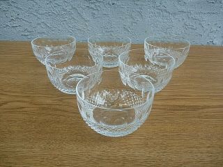 Vintage Set Of 6 Waterford Crystal Small Bowls Alana Pattern