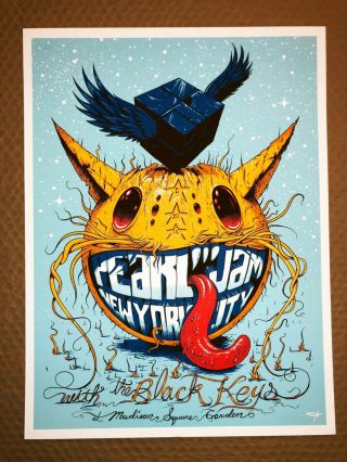 Pearl Jam Msg 2010 Concert Poster By Soto York Nyc W Black Keys 5/20/10