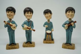 Beatles Full Set Of 8 Inch Spring Head Bobbles 1964/official Nems Product