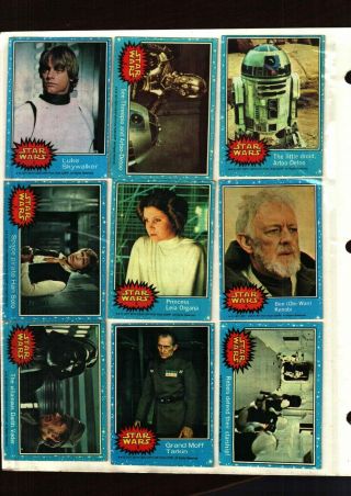1977 Star Wars Vintage Hope Blue Series 1 Set 1 - 66 Cards Good To Vg Cond.