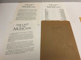 1992 LAST OF THE MOHICANS Movie Press Kit with Photo Set (1 - 6) & Handbook 2