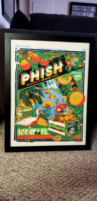 Phish Poster Tyler Stout Miami Nye 2009 Framed 584/600