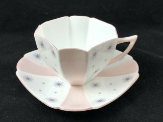 Stunning Shelley Pink Queen Anne Snow Crystals Cup & Saucer
