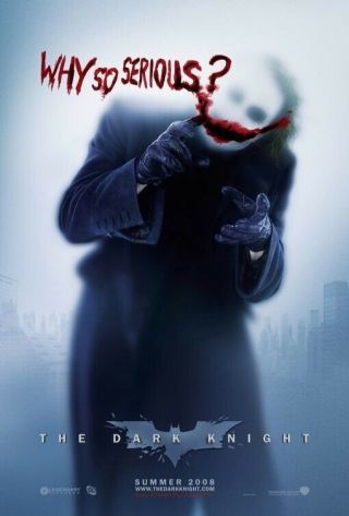 Dark Knight (joker) Movie Poster Double Sided 27x40,  Bonus Dark Knight
