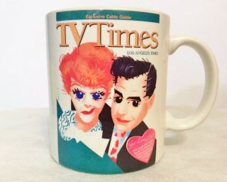 I Love Lucy Tv Times Cable Guide Ceramic Cup Very Rare Lucille Ball Desi Arnaz