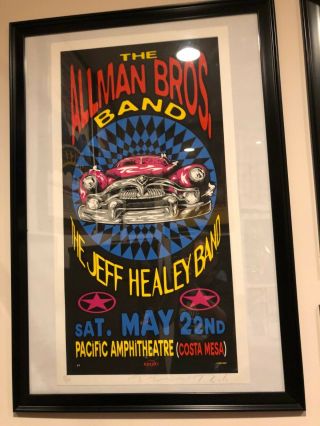 Allman Brothers Concert Poster Framed Signed By Artist
