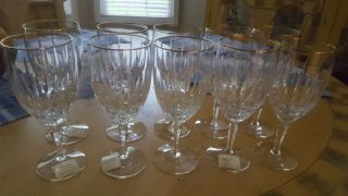 Set Of 10 Lenox Clarity Water Glasss 7 1/2 " Tall.  Rare Set.
