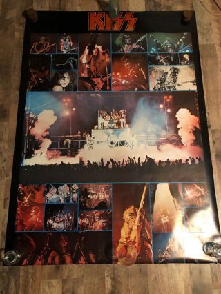 Kiss Aucoin 1976 Boutwell Alive Jumbo Collage Poster.  No Folds