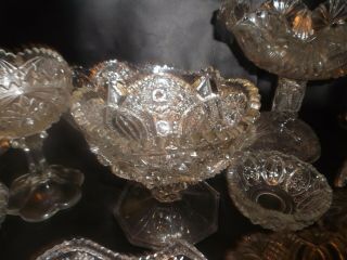 23pc Crystal Cut Glass Bowl Serving Platter Relish Dish Compote Some Abp? Estate