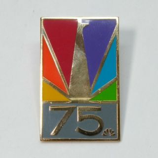 Vintage Nbc 75th Anniversary Tv Television Collectible Jacket Hat Pin Enamel