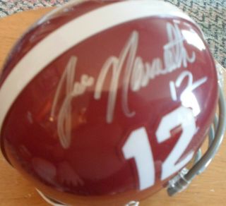 Alabama Football Joe Namath Signed Alabama Crimson Tide Mini Helmet
