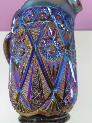 Carnival Imperial Electric Purple Diamond Lace Water Pitcher “wonderful Color”