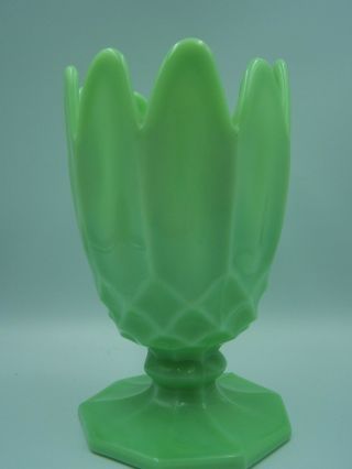 Vintage Htf Mckee Jadeite Jadite Heavy Vase 10 " High