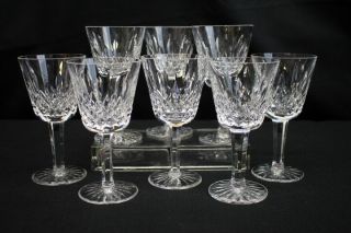 Set Of 8 Waterford Crystal Lismore 5 7/8 " Wine Glasses / Water Goblets
