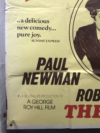 STING Movie Poster (Good) 1973 40x60 One Sheet Paul Newman Robert Redford 005F 5