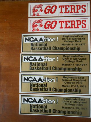 1970s University Of Maryland Terrapins Basketball Bumper Stickers Binders Tix Nr