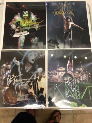 Kiss Post 90’s Tour Photos Originally Autographed By Gene Paul Ace And Peter